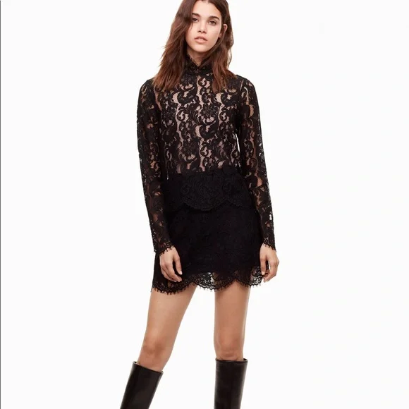 WILFRED Claribel 100% Silk Lace Skirt - Picture 4 of 10